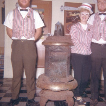 Bruce (Rons brother) Ron and Judy Tillett at Upper Valley Meats 1960's